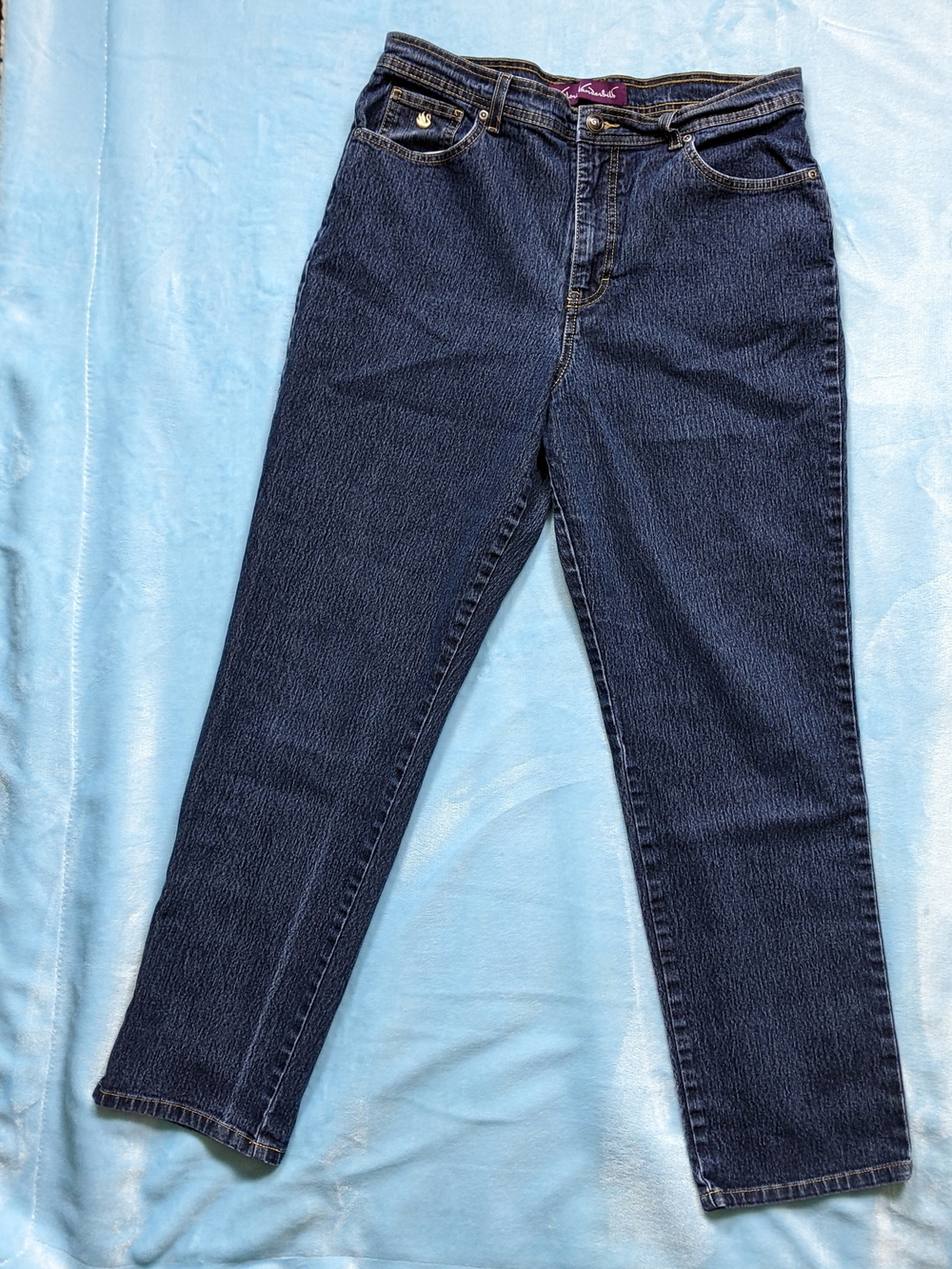 High-Rise Dark Blue Straight Jeans
